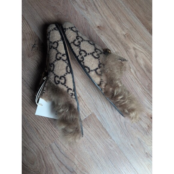 Gucci Princetown GG Wool Fur Flats Mules Slip On Mens 9-9.5 - Picture 12 of 16